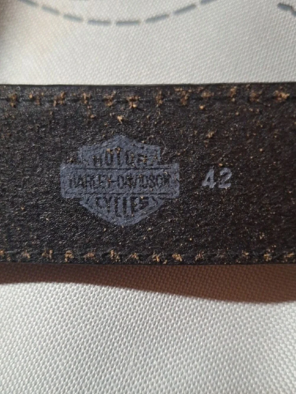 Harley-Davidson Man's Black Leather Belt with Silver Buckle